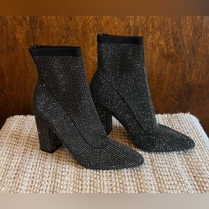 Thompson Black Sparkle Heeled Boots